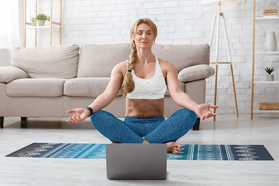 Yoga Mat | 6mm Thick | Blue | Non-Slip | Eco Friendly | Yune Yoga | Diamond-2