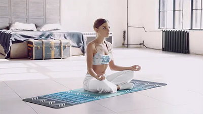 Yoga Mat | 6mm Thick | Blue | Non-Slip | Eco Friendly | Yune Yoga | Diamond-4