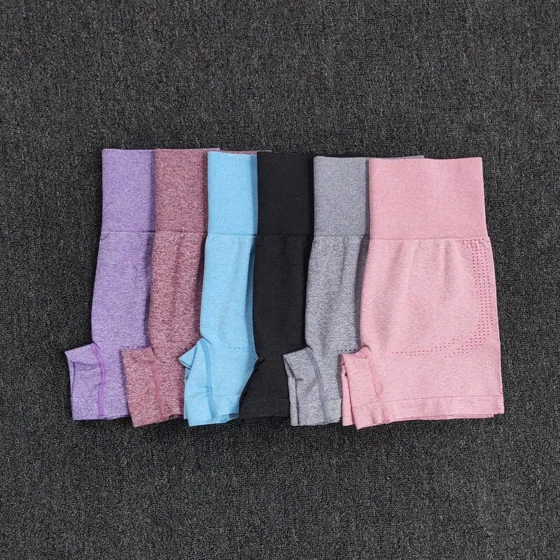 Seamless Women&#39;s Shorts Yoga Fitness High Waist Workout Shorts Sport Gym Leggings Slim Tummy Control Athletic Shorts-1