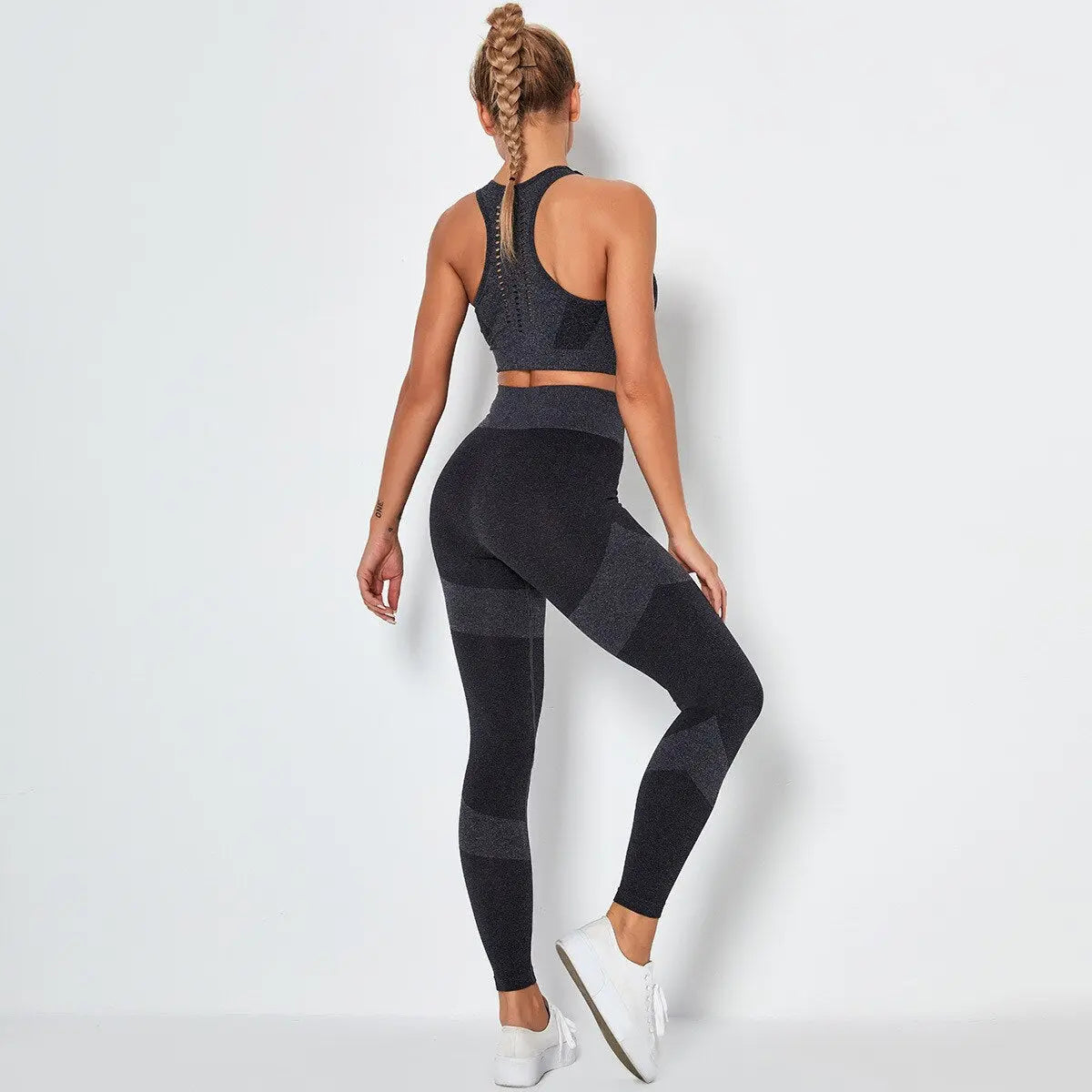 Seamless Yoga Fitness Set Women Sportswear Tank Bra Crop Top Leggings Pants Workout Clothes Gym Clothing 2 Piece Yoga Tracksuit-3