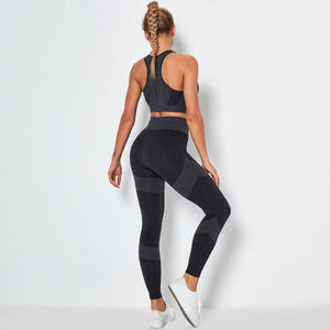 Seamless Yoga Fitness Set Women Sportswear Tank Bra Crop Top Leggings Pants Workout Clothes Gym Clothing 2 Piece Yoga Tracksuit-3