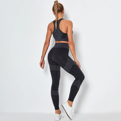 Seamless Yoga Fitness Set Women Sportswear Tank Bra Crop Top Leggings Pants Workout Clothes Gym Clothing 2 Piece Yoga Tracksuit-3