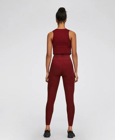 Seamless Sportswear Yoga 2 PCS Set GYM Fitness Sports Tracksuit Ribbed Tank Top Hips Lifting Leggings Two Piece Set-2