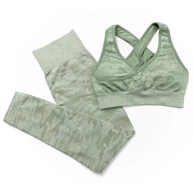 3Pcs Yoga Set Sport Suits Gym Wear Seamless Sportswear Workout Leggings Sports Bra Long Sleeves Crop Tops Fitness Clothing-5