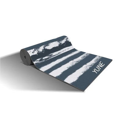 Yoga Mat | 6mm Thick | Blue Striped | Non-Slip | Eco Friendly | Yune Yoga | Fir-1